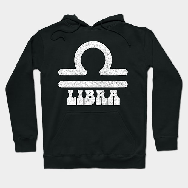 Libra / Retro Zodiac Symbol Faded-Style Design Hoodie by CultOfRomance